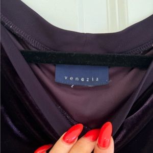 Venezia velvet dress with fringe